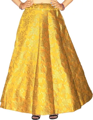 Maxi Floral Lehenga Brocade Skirt for Women Benaras Brocade Wedding Sangeet Skirt Lehenga Ghaghra BY RAJPUTANA ENTERPRISES