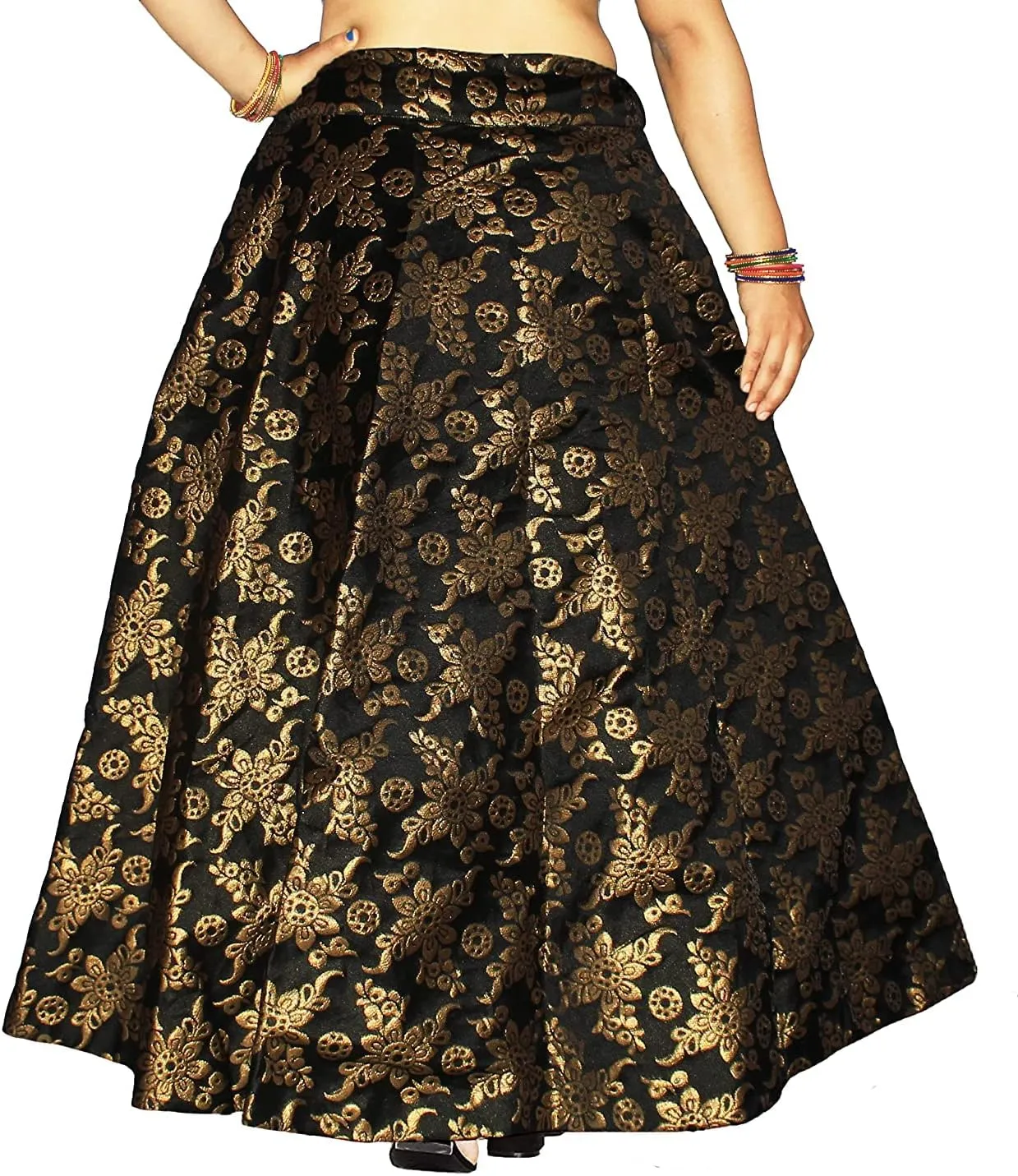 Maxi Floral Lehenga Brocade Skirt for Women Benaras Brocade Wedding Sangeet Skirt Lehenga Ghaghra BY RAJPUTANA ENTERPRISES