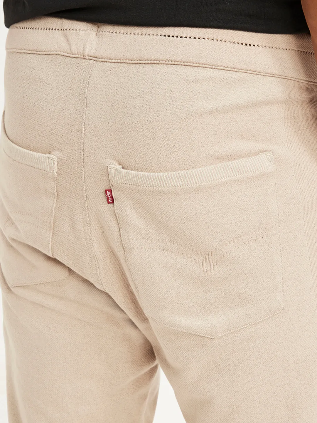 Men's Beige Solid Joggers