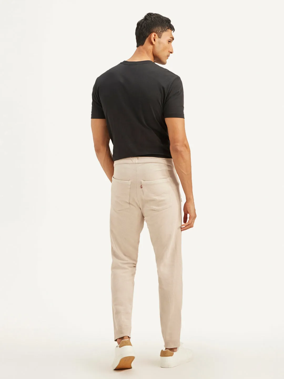 Men's Beige Solid Joggers