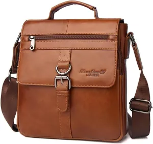 Men's Cowhide Leather Shoulder Messenger Bag Handbag Briefcase