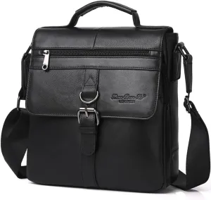 Men's Cowhide Leather Shoulder Messenger Bag Handbag Briefcase