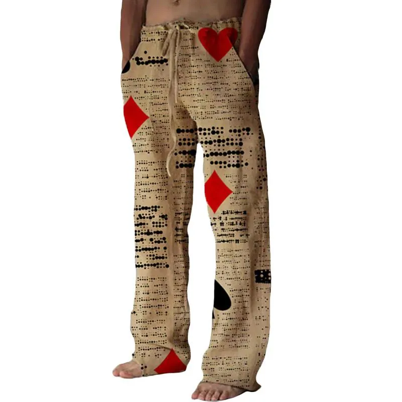 Men's Fashion Elastic Drawstring Casual Straight Leg Pants 73959621Z