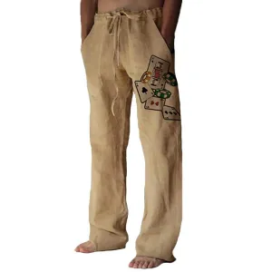 Men's Fashion Elastic Drawstring Casual Straight Leg Pants 73959621Z