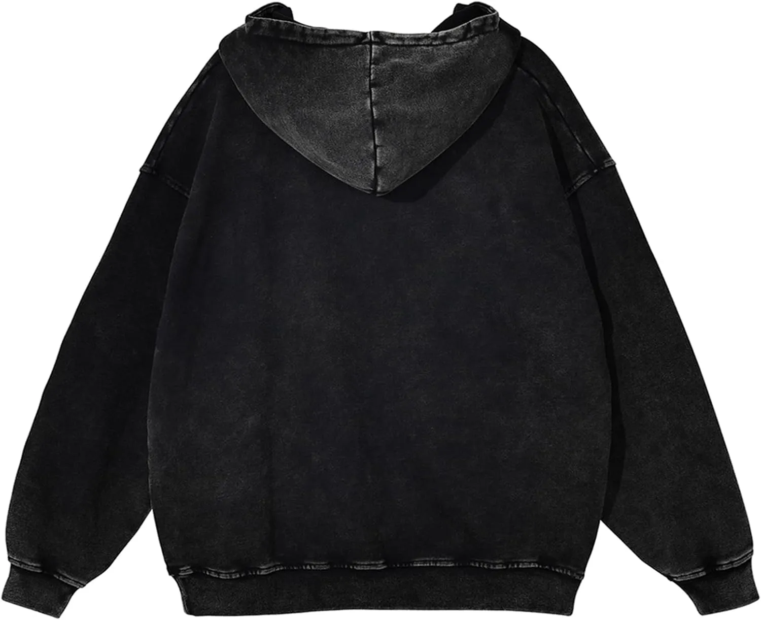 Mens Oversized Sweatshirt Zip Up Hoodie Solid Wash Old Craft Basic Jackets Unisex Heavyweight Casual Sweatshirts