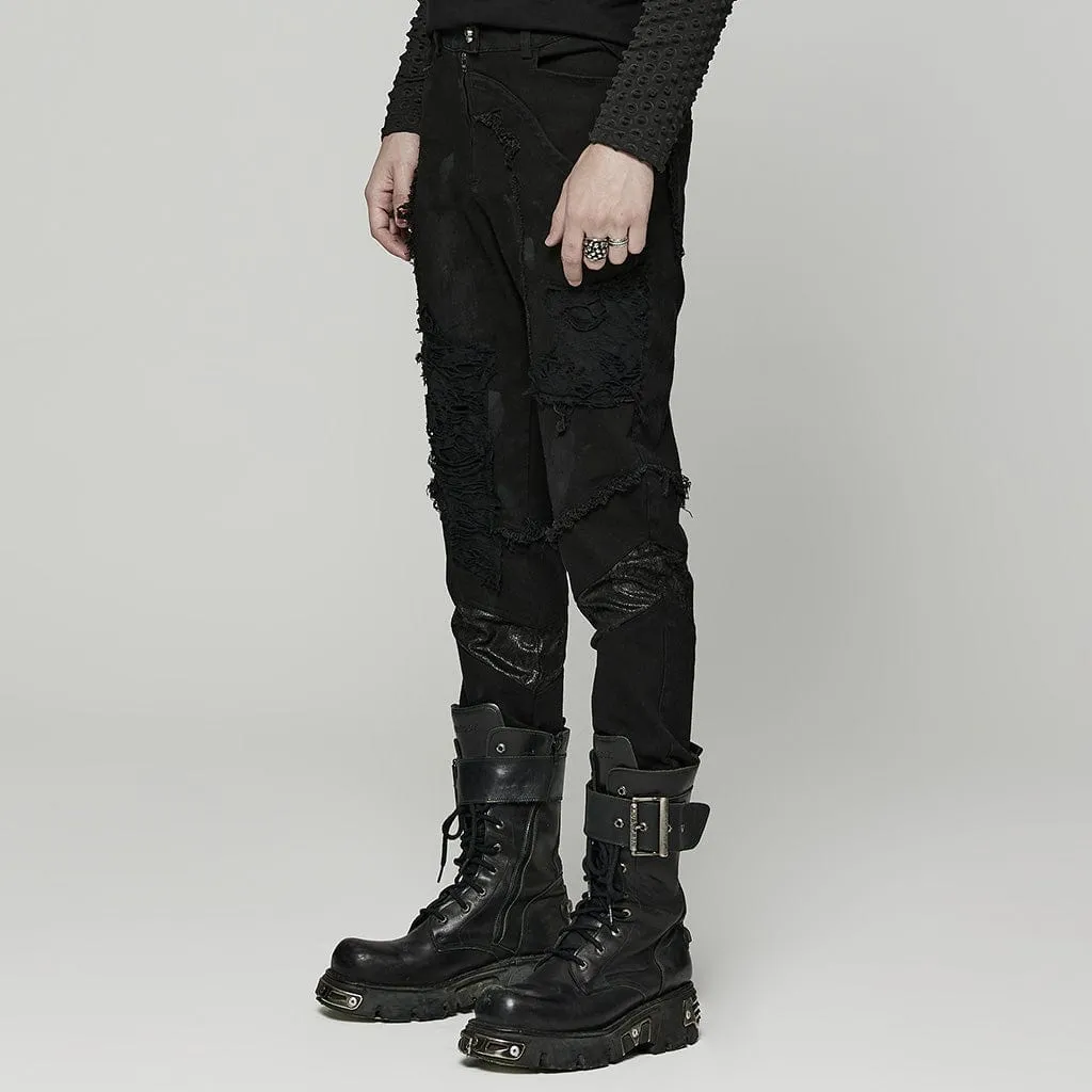 Men's Punk Distressed Pants