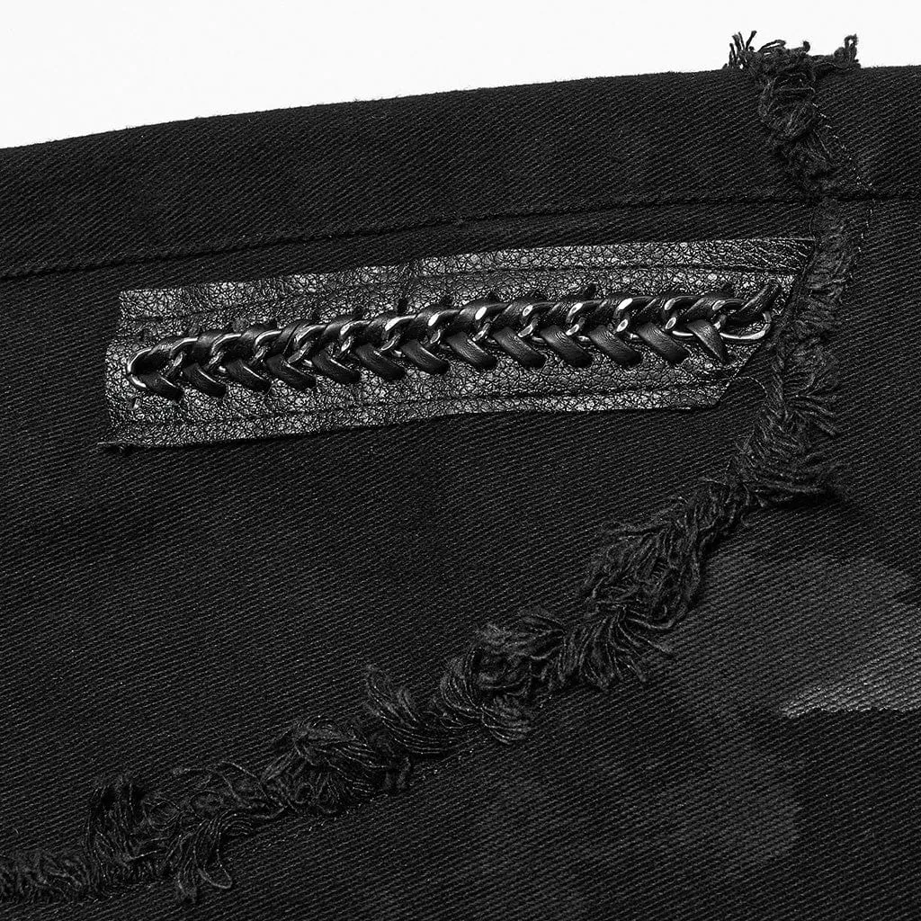 Men's Punk Distressed Pants