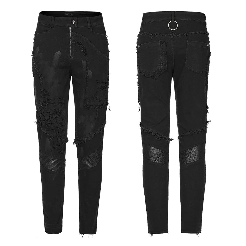 Men's Punk Distressed Pants