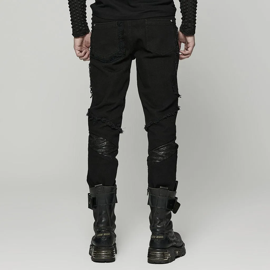 Men's Punk Distressed Pants