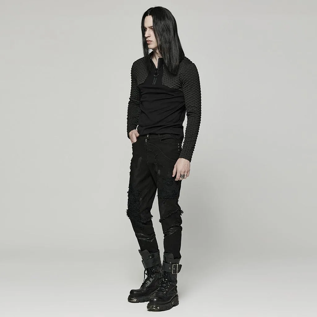 Men's Punk Distressed Pants