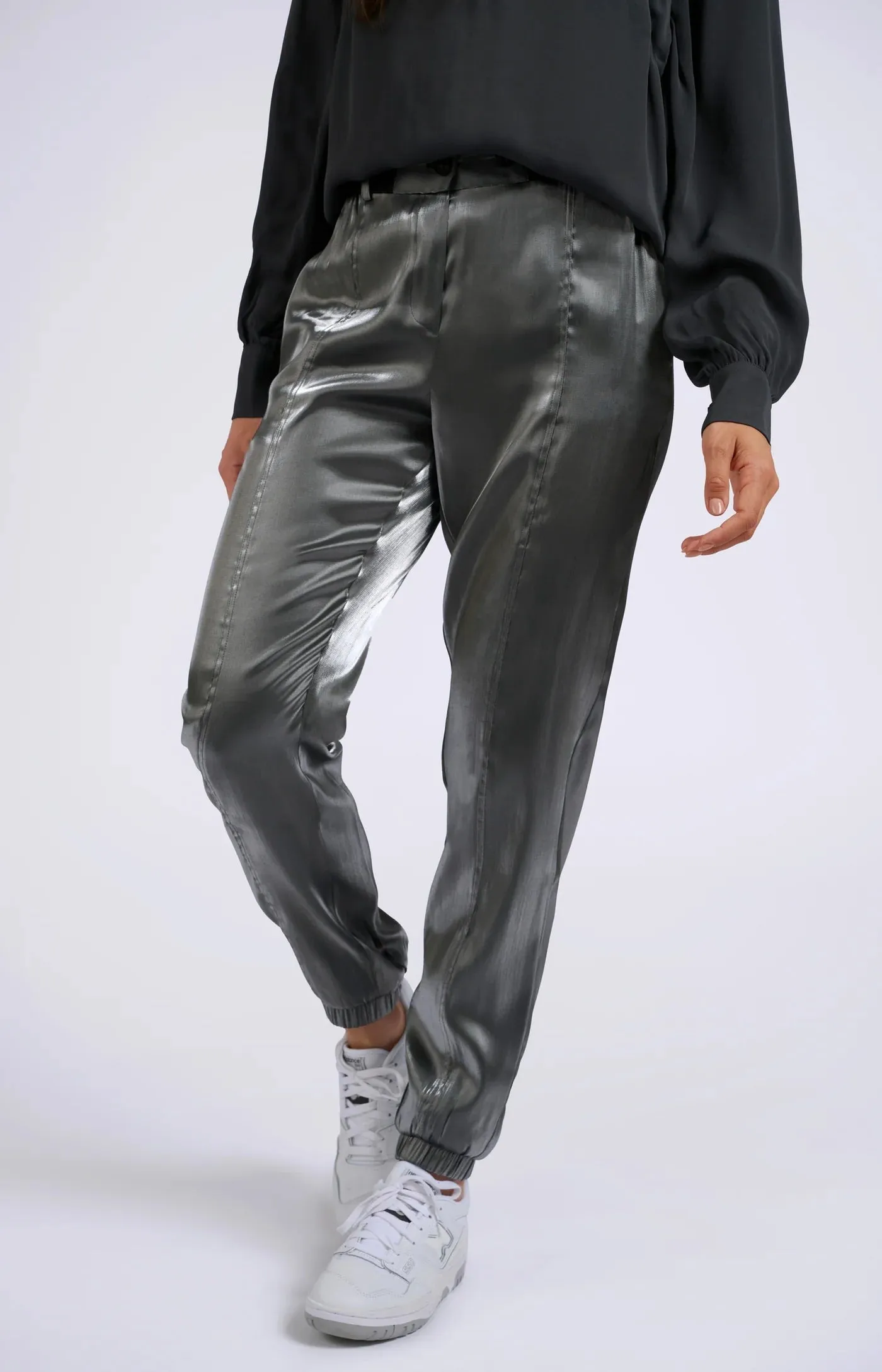 Metallic Trouser in Silver