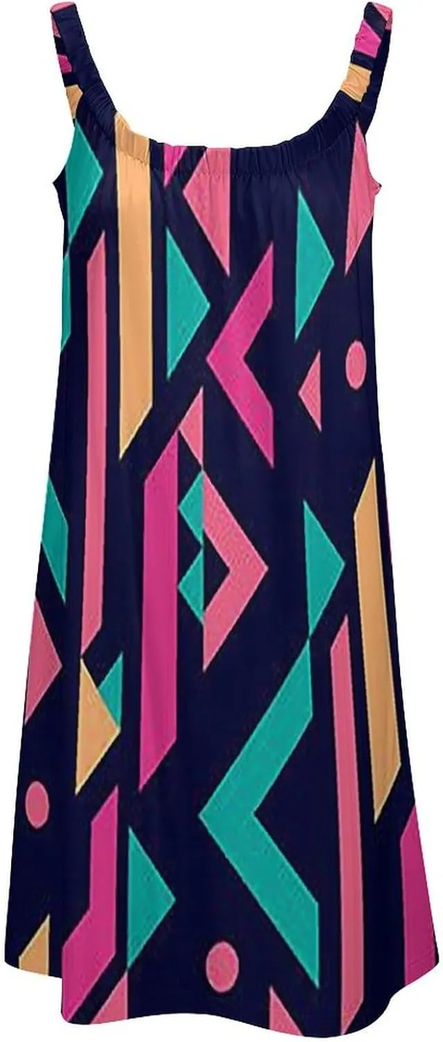 micidad Summer Dresses for Women Flamingo Sleeveless Sundress Casual Loose Beach Cover Ups Dress, 5X-Large