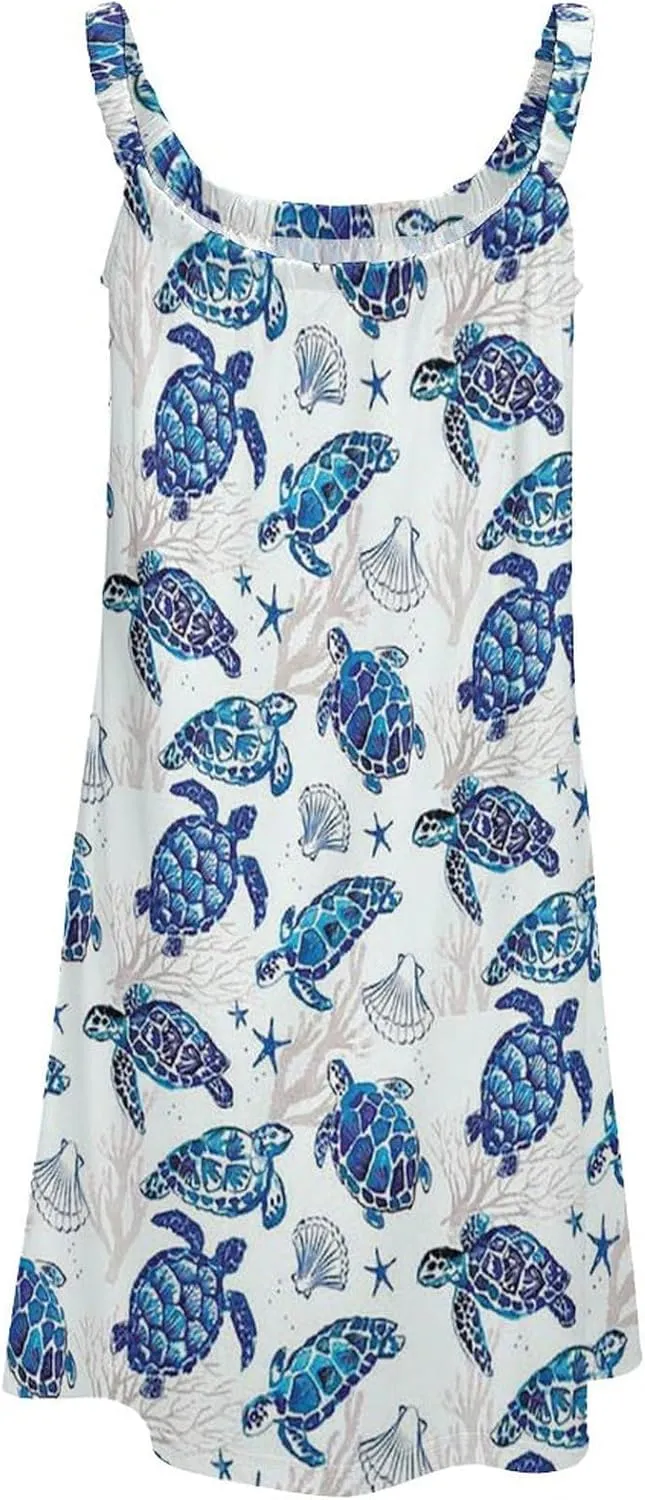micidad Summer Dresses for Women Tropical Sleeveless Sundress Casual Loose Beach Cover Ups Dress, 5X-Large