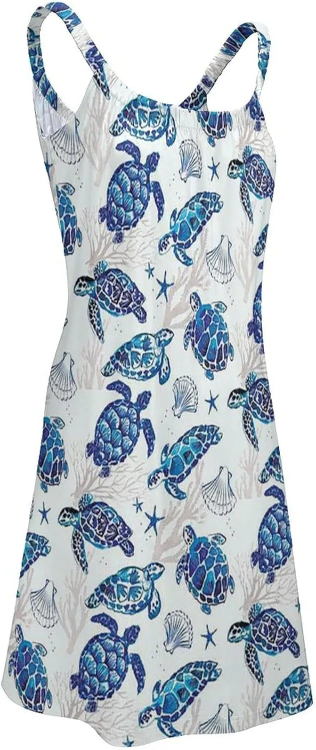 micidad Summer Dresses for Women Tropical Sleeveless Sundress Casual Loose Beach Cover Ups Dress, 5X-Large