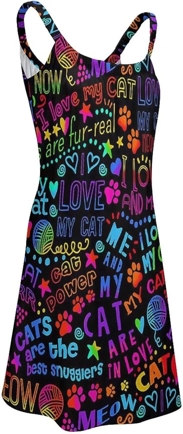 micidad Summer Dresses for Women Tropical Sleeveless Sundress Casual Loose Beach Cover Ups Dress, 5X-Large