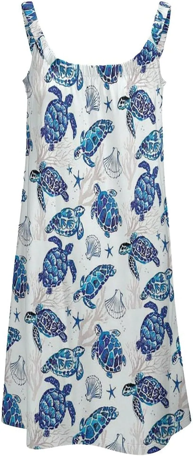 micidad Summer Dresses for Women Tropical Sleeveless Sundress Casual Loose Beach Cover Ups Dress, 5X-Large