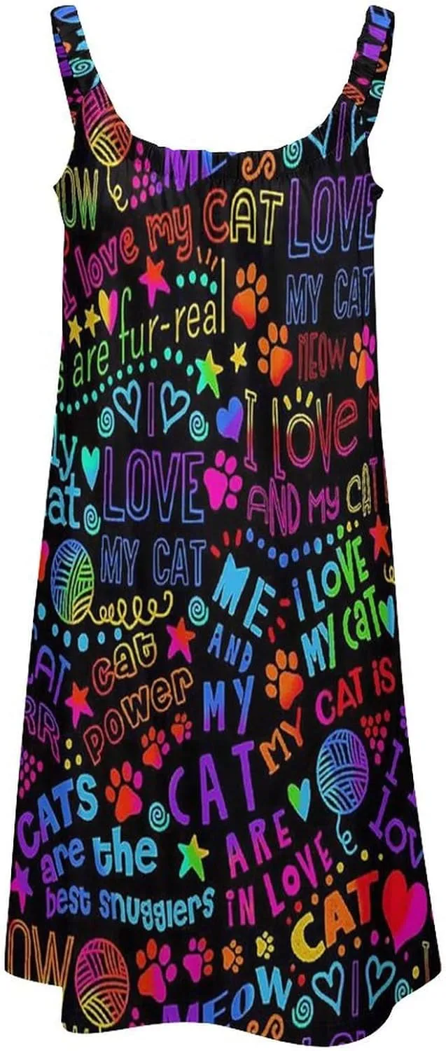 micidad Summer Dresses for Women Tropical Sleeveless Sundress Casual Loose Beach Cover Ups Dress, 5X-Large