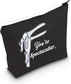 Midwife Survival Kit OBGYN Gift Doula Thank You Gift You're Spectacular Makeup Zipper Pouch Bag for Doctor Nurse (Spect Black Bag)