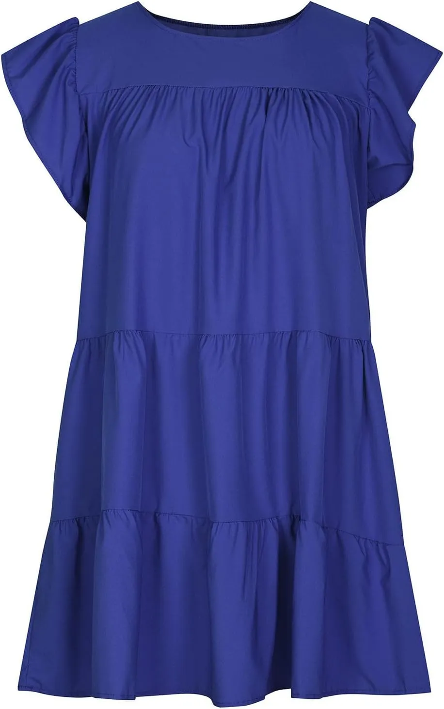 Mini Summer Dresses for Women 2025 Casual Dress Flutter Sleeve Dresses Beach Sun Dress with Pockets Ruffle Dresses