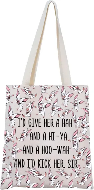 MNIGIU Bat Cosmetic Bag B-artok The M-agnificent TV Show Inspired Gift Bat Lover Gift Bat Themed Gift (HOO-W Tote)