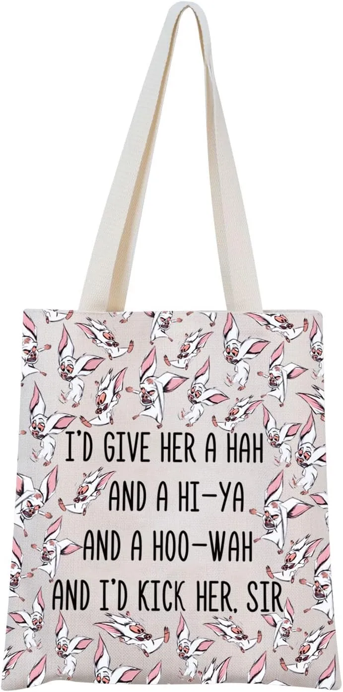 MNIGIU Bat Cosmetic Bag B-artok The M-agnificent TV Show Inspired Gift Bat Lover Gift Bat Themed Gift (HOO-W Tote)
