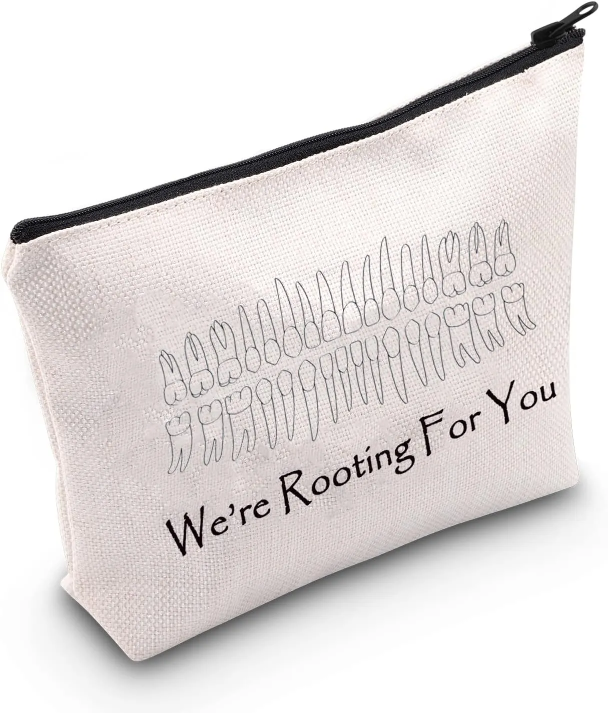 MNIGIU Dentist Gift Bag Dentist Graduation Gift New Dentist Gift Were Rooting for You Zipper Pouch Bag Dental Student Gift (Rooting For You)