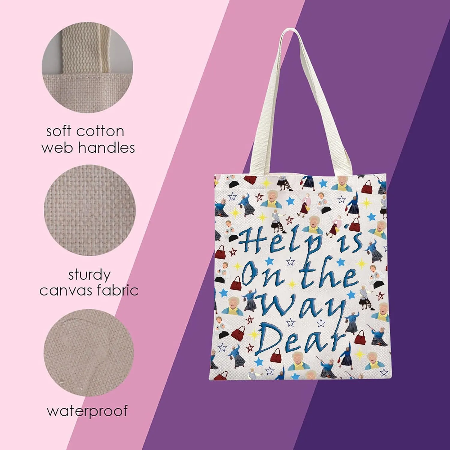 MNIGIU Mrs. Doubtfire Inspired Gift Mrs. Doubtfire Cosmetic Bag Mrs. Doubtfire Fans Gift Help Is On The Way Dear (Way Dear Tote)