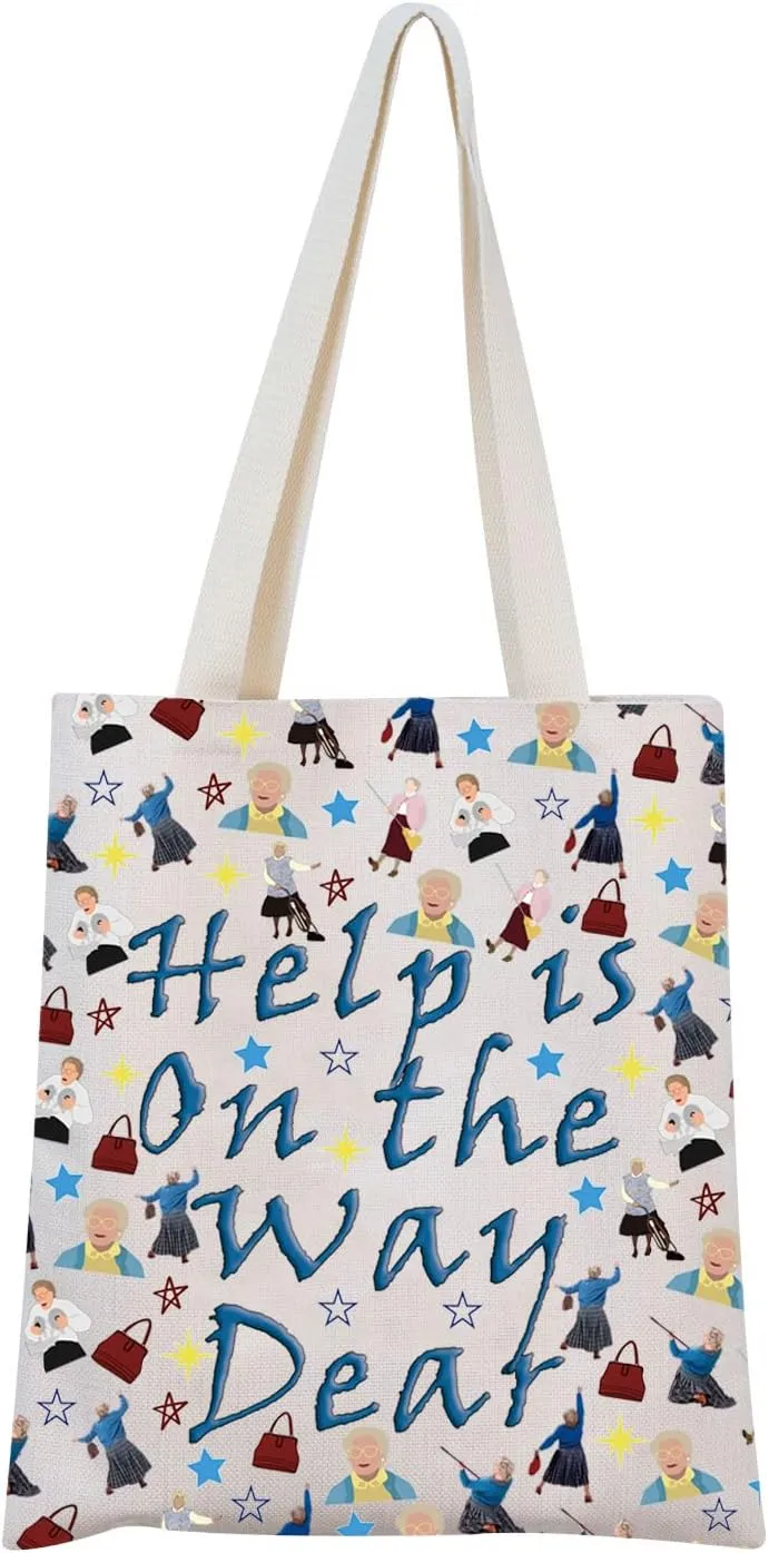 MNIGIU Mrs. Doubtfire Inspired Gift Mrs. Doubtfire Cosmetic Bag Mrs. Doubtfire Fans Gift Help Is On The Way Dear (Way Dear Tote)