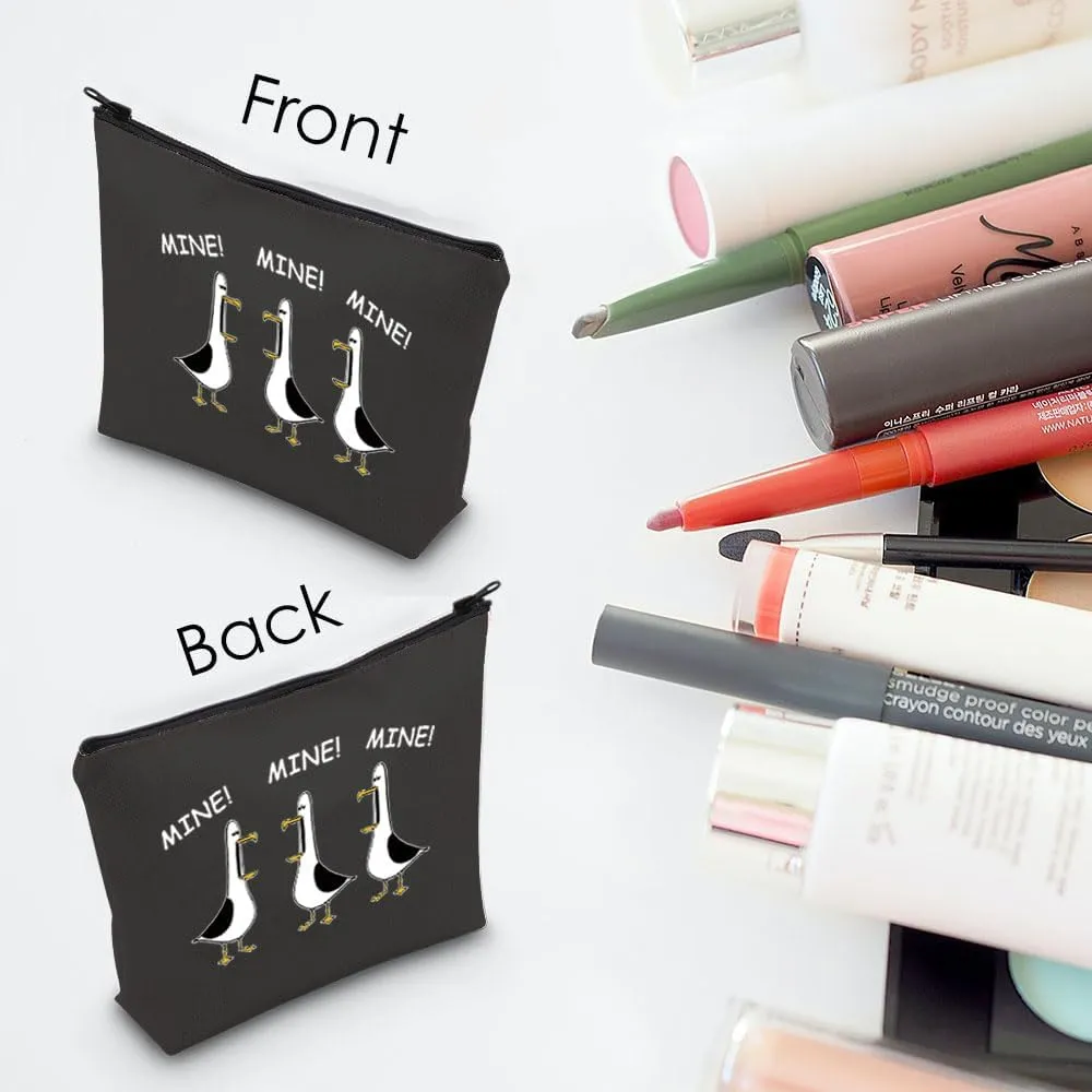 MNIGIU Nemo Seagull Cosmetic Bag Seagull Lovers Gifts Underwater Animal Gifts Seagull Souvenir Gift (MINE Black Bag)