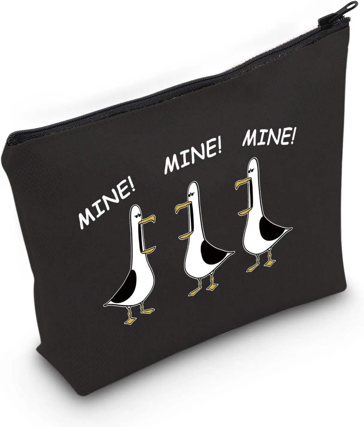 MNIGIU Nemo Seagull Cosmetic Bag Seagull Lovers Gifts Underwater Animal Gifts Seagull Souvenir Gift (MINE Black Bag)