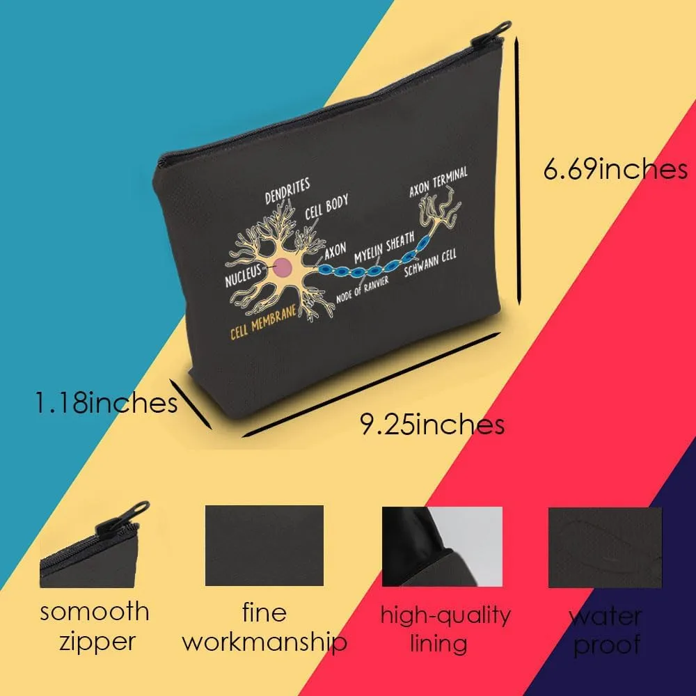 MNIGIU Neuroscience Cosmetic Bag Neurologist Gifts Neurology Graduation Gifts Neurology Lovers Gifts (Cell Black Bag)
