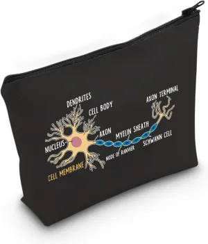 MNIGIU Neuroscience Cosmetic Bag Neurologist Gifts Neurology Graduation Gifts Neurology Lovers Gifts (Cell Black Bag)