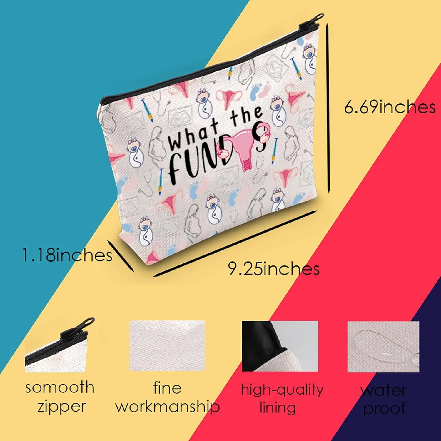 MNIGIU Postpartum Nurse Cosmetic Bag Labor And Delivery Nurse Gift Labor and Delivery Nurse Graduation Gift (What the Bag)