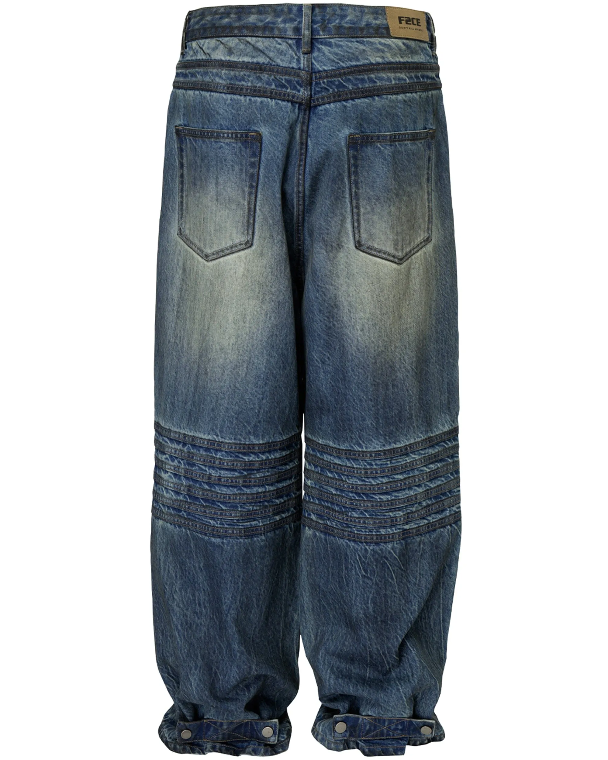 Moto Panel Wide-Leg Jeans