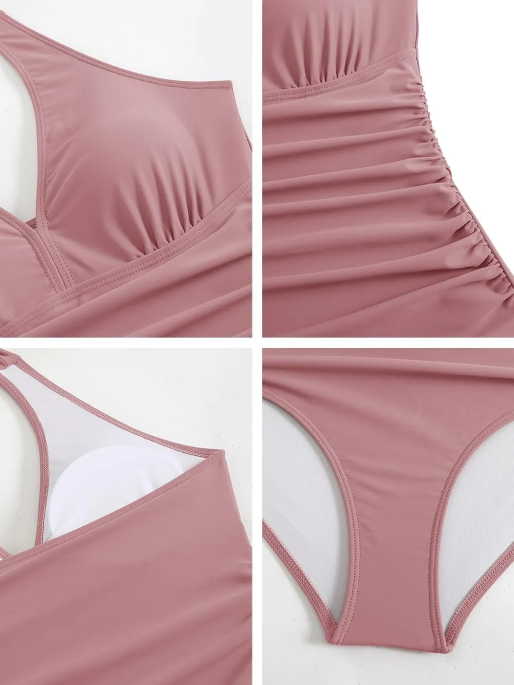 MZEAZRK One Piece Swimsuit Women Halter Backless Tummy Control Swimwear Vintage High Waisted Bathing Suit