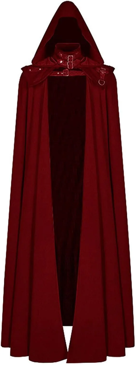 NaRHbrg Unisex Adults Hooded Cloak Cape for Halloween Cosplay Costumes Medieval Cosplay Wizard Witch Cape Renaissance Cloak