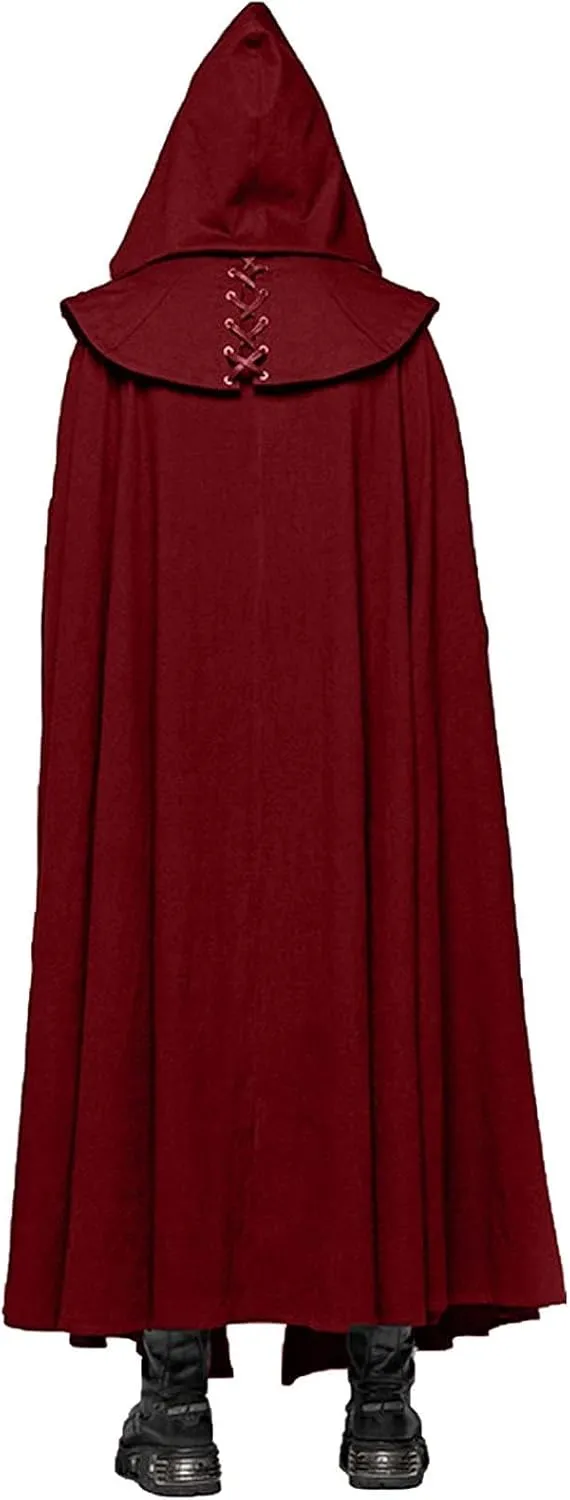 NaRHbrg Unisex Adults Hooded Cloak Cape for Halloween Cosplay Costumes Medieval Cosplay Wizard Witch Cape Renaissance Cloak