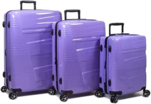Natural Beauty 3-Piece Expandable Spinner Luggage Set, Lavender, Polycarbonate Shell, 360 Navigation, Telescoping Handle, TSA Lock, Lightweight, Expands 2 Inches