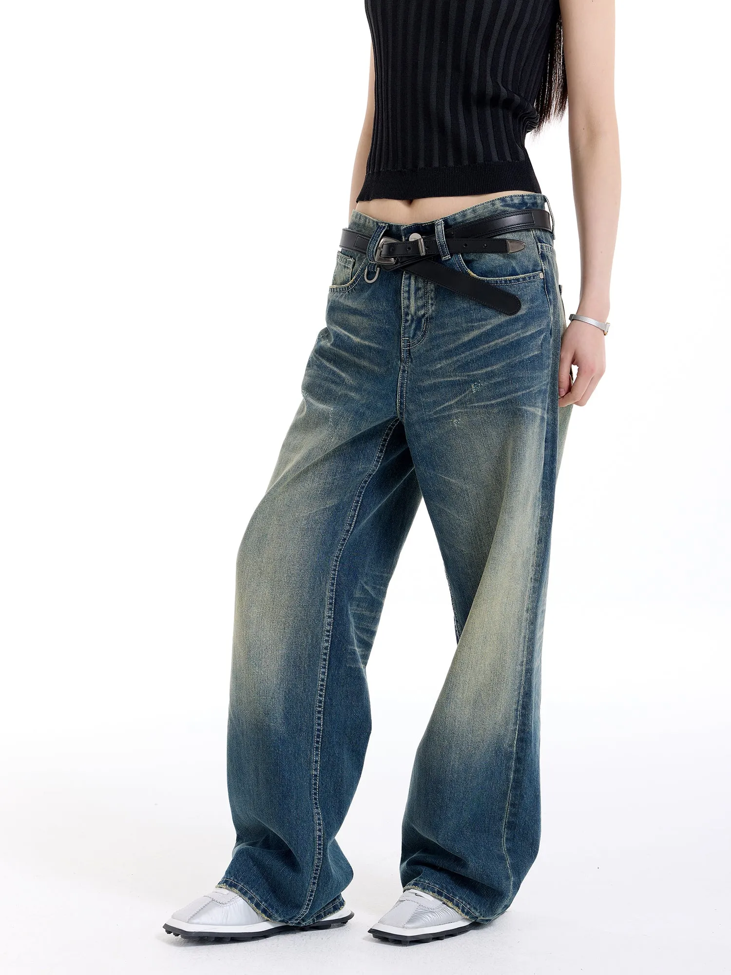 Nostalgic Straight Denim Pants