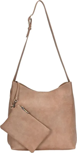 Ophelia Hobo | Shoulder Bag for Women with Detachable Wristlet | Soft Distressed Vegan Leather