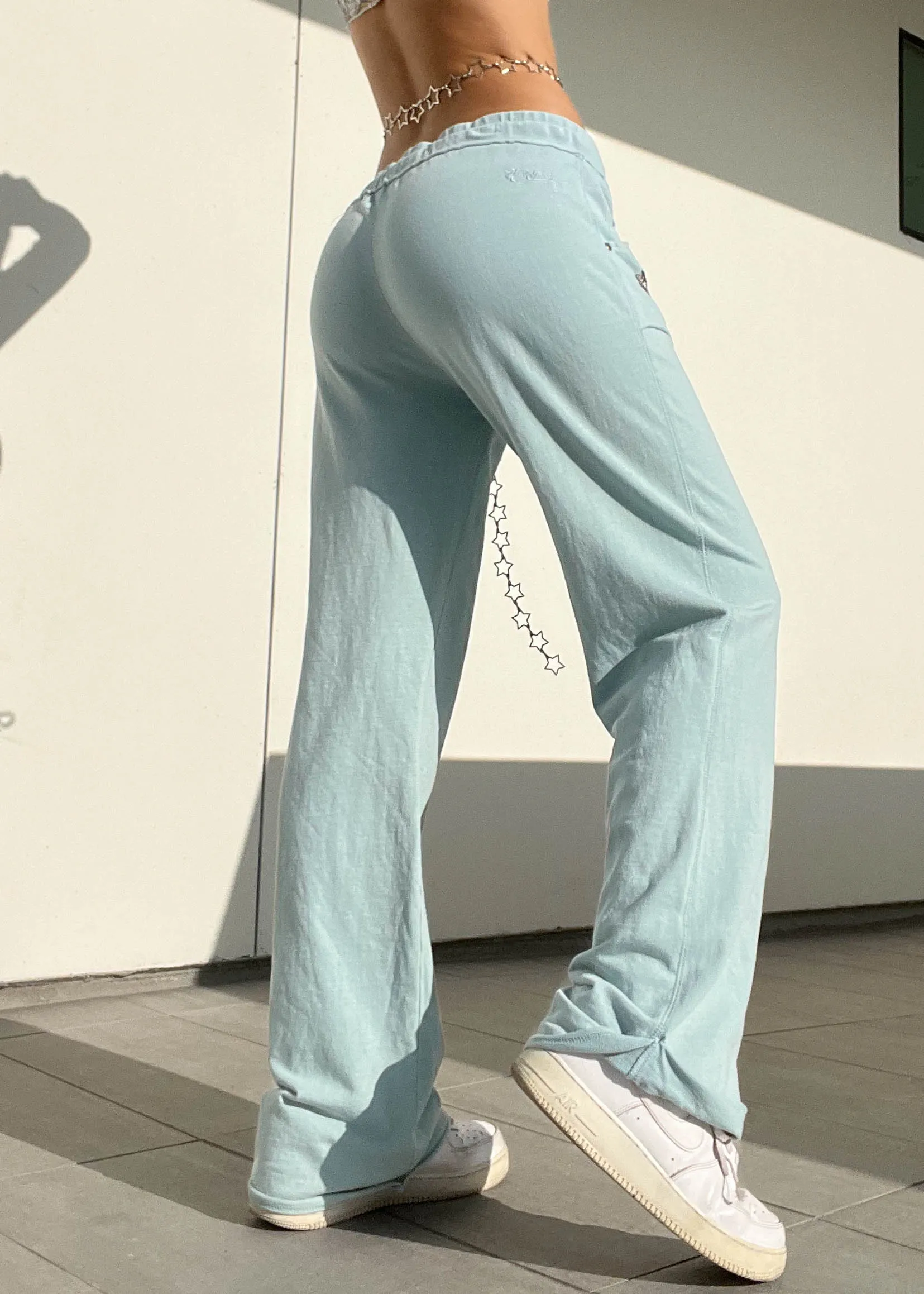 Pastel Blue Y2k Comfy Pants (M)