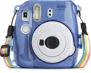 PHOTO4LESS Glitter Hard Case for Fuji Instax mini Cameras- Cobalt Blue, Top Value!