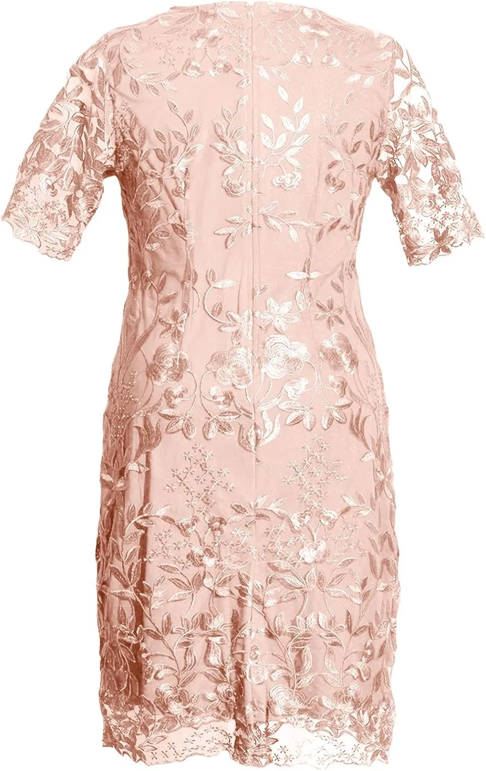 Plus Size Women Elegant Mother of The Bride Dress Floral Embroidery Midi Dress Formal Evening Gowns Party Dresses