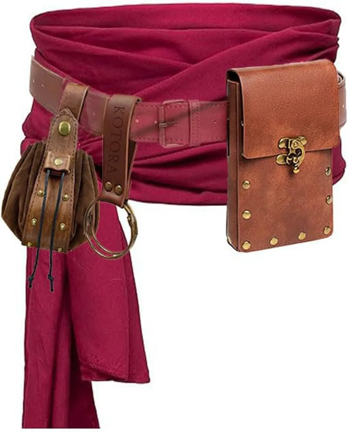 Renaissance Belt Pouch Coin Purse Skirt Hike Set Medieval Festival Costume Halloween Accessories Casual Fanny Pack Waist Bag (4p-brown)