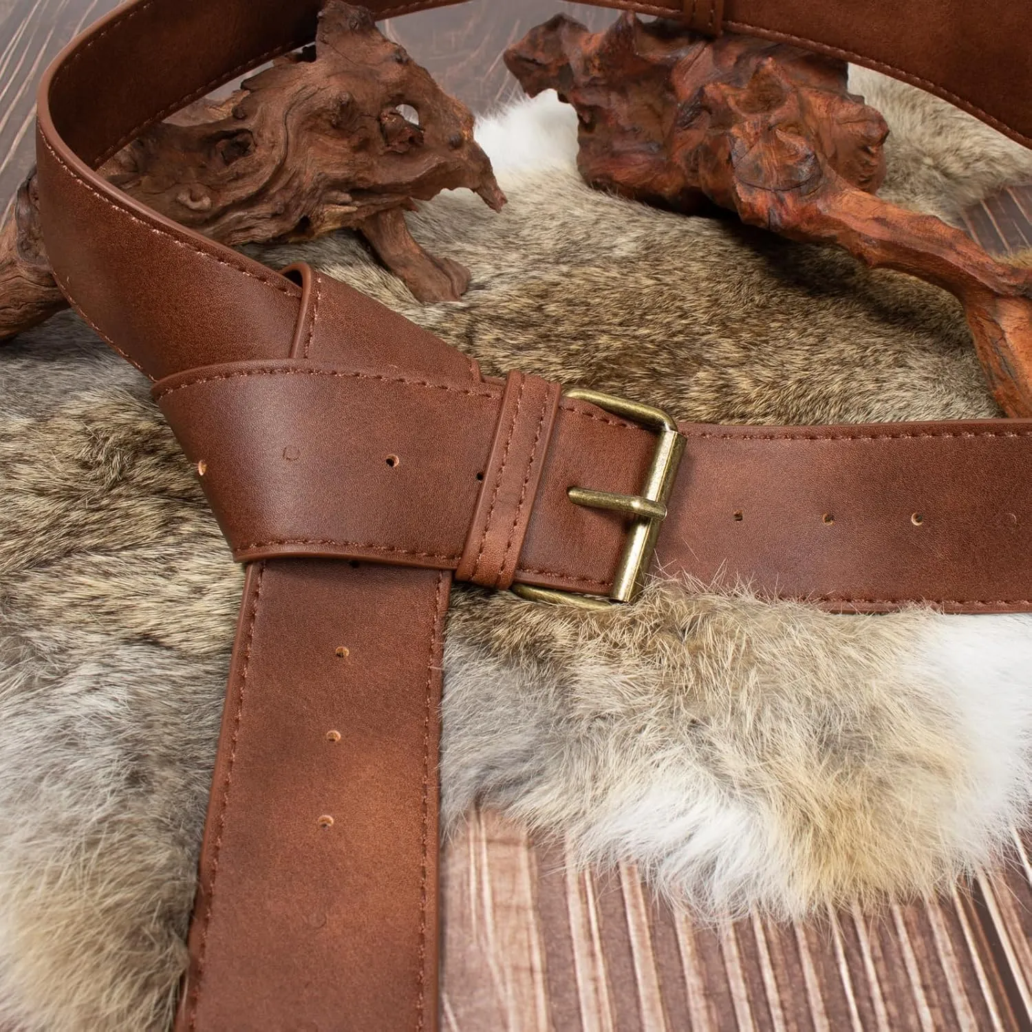 Renaissance Belt Pouch Coin Purse Skirt Hike Set Medieval Festival Costume Halloween Accessories Casual Fanny Pack Waist Bag (4p-brown)
