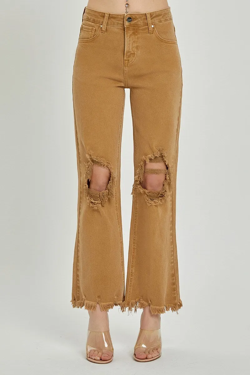 RISEN Mocha Distressed Denim