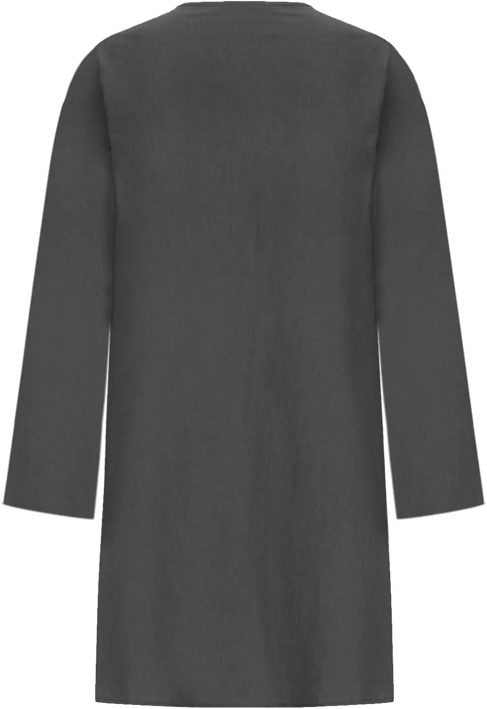 RKSTN Fall Dresses for Women 2025 Casual Cotton Linen Tshirt Dress Long Sleeve Pleated Solid Plus Size Midi Dress