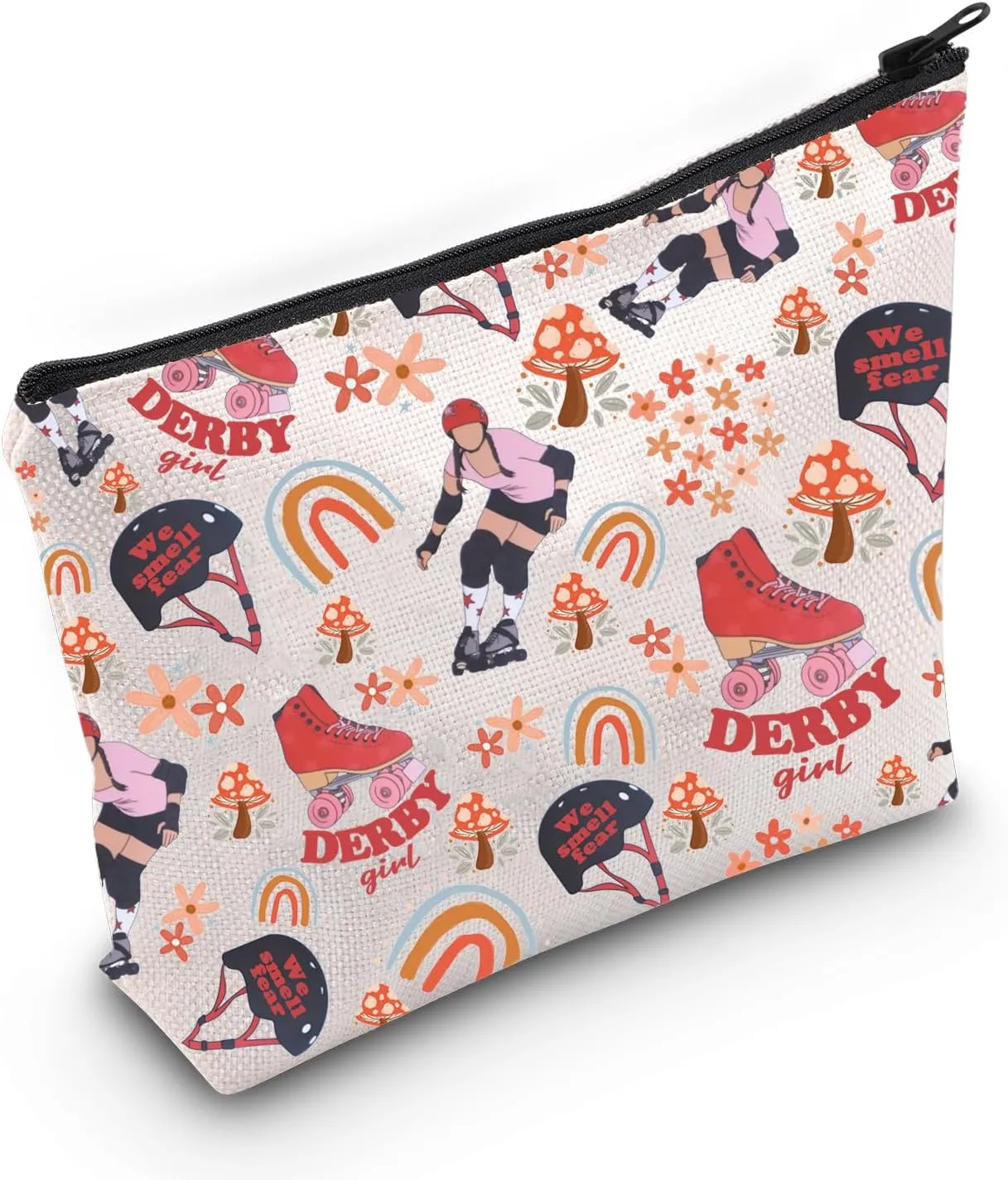 Roller Derby Player Gift Roller Derby Cosmetic Bag Roller Skating Lover Gift Roller Derby Mom Gift (Smell fear Bag)