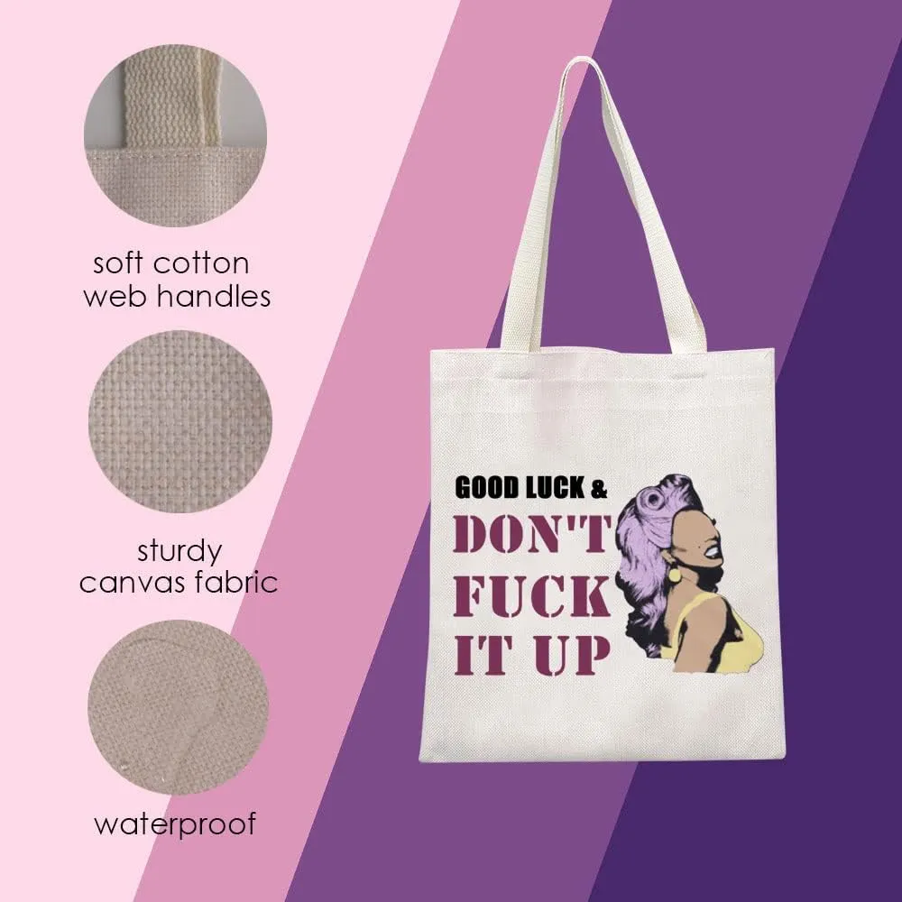 RP Fan GiftDrag Race Cosmetic Bag Good Luck & Don't Fck It up Makeup Zipper Pouch for Drag Queen Fans (Shopping Bag)