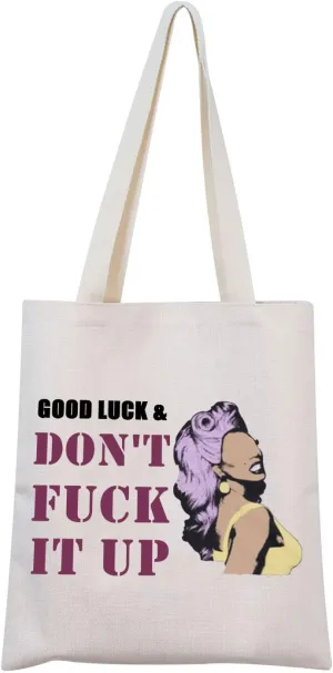 RP Fan GiftDrag Race Cosmetic Bag Good Luck & Don't Fck It up Makeup Zipper Pouch for Drag Queen Fans (Shopping Bag)